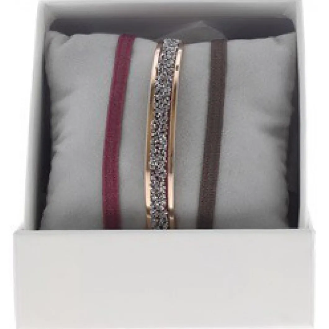 Les Interchangeables Coffret<Coffret A49379 - Jonc Ruban 4 mm Fabric Ornements Or Rose / Cristal