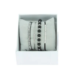 Les Interchangeables Coffret<Coffret A54397- Strass Box Jonc Fil Noir Palladium