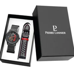 Pierre Lannier Montre Automatique|Montre Cuir<Coffret Montre Homme Paddock - 385C439 Bracelet Cuir et acierNoir
