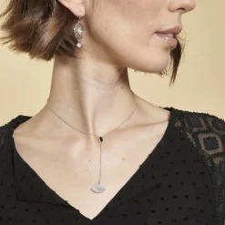 Kosma Paris Collier Et Pendentif<Collier et pendentif Kosma Arielle BNS08197- - Métal é & Onyx Noir Femme Argent