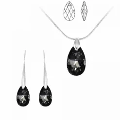 So Charm Bijoux Collier Et Pendentif<Collier et pendentif So Charm cristal goutte noire - Collier Femme