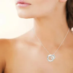 Maison de la Bijouterie Collier Et Pendentif<Collier fantaisie double rond martelé Femme WYZ63U45 Argent