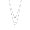 Maison de la Bijouterie Collier Et Pendentif<Collier fantaisie double rond oxyde Femme argent VWZUY345
