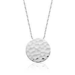 Maison de la Bijouterie Collier Et Pendentif<Collier fantaisie pendentif martelé Femme Argent WYZ60045