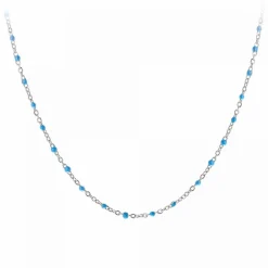 Angèle M Bijoux Collier Et Pendentif<Collier femme - B2380-BLEU - Angèle M Argent