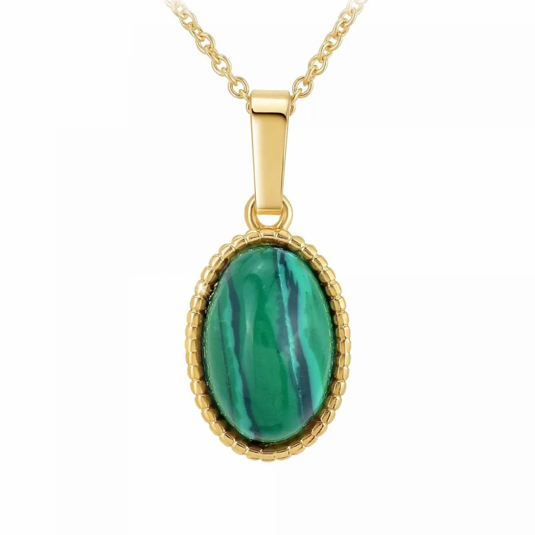 Angèle M Bijoux Collier Et Pendentif<Collier femme - B2458-MALACHITE- Angèle M
