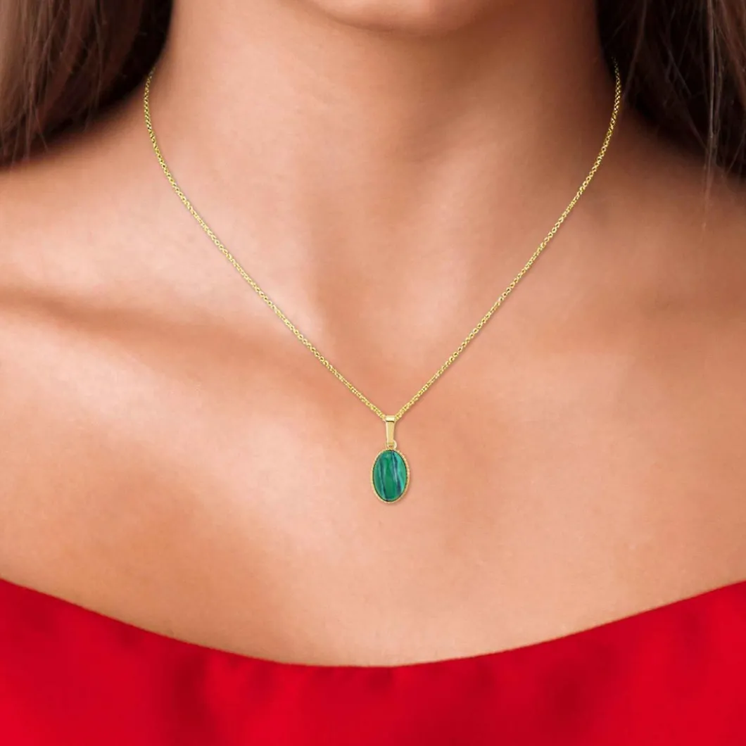 Angèle M Bijoux Collier Et Pendentif<Collier femme - B2458-MALACHITE- Angèle M