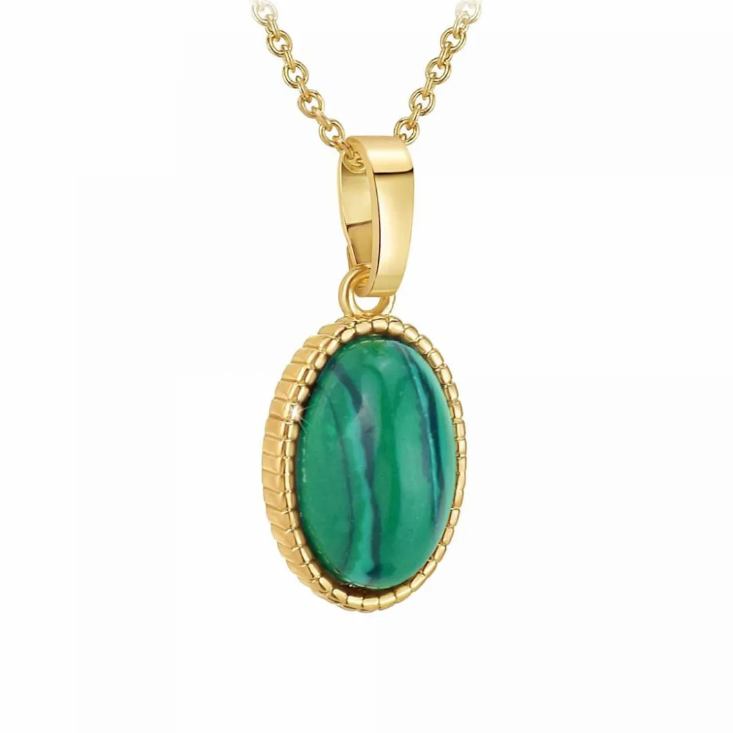 Angèle M Bijoux Collier Et Pendentif<Collier femme - B2458-MALACHITE- Angèle M