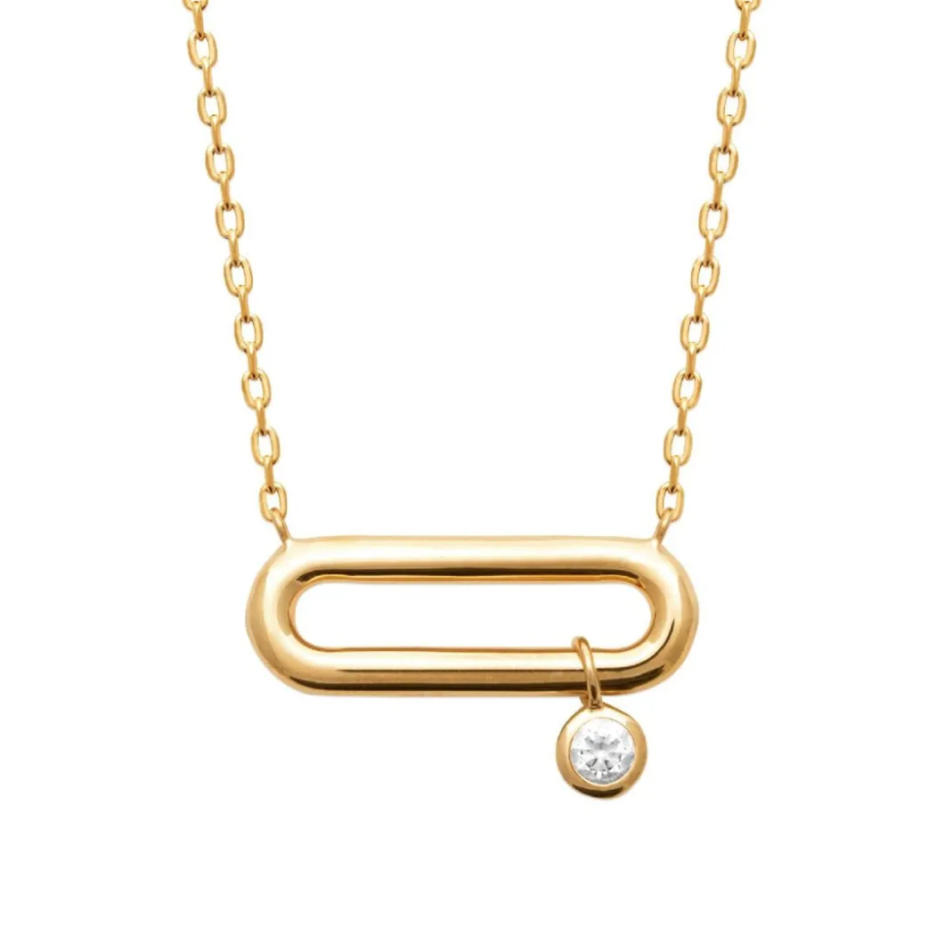 Maison de la Bijouterie Collier Et Pendentif<Collier femme maillon ovale serti clos plaqué or UW344Z45