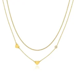 Pixies Bijoux Collier Et Pendentif<Collier Femme Triple Coeur - PNM0058-1WHT Acier