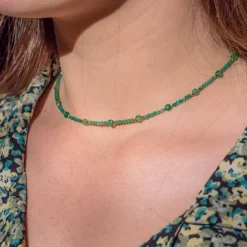 Sloya Collier Et Pendentif<Collier Femme Paloma en pierres Agate Verte