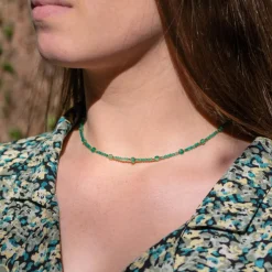 Sloya Collier Et Pendentif<Collier Femme Paloma en pierres Agate Verte