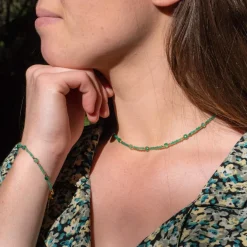 Sloya Collier Et Pendentif<Collier Femme Paloma en pierres Agate Verte