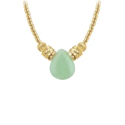 So Charm Bijoux Collier Et Pendentif<Collier Femme So Charm - B4179- - Collier Mode Doré Vert