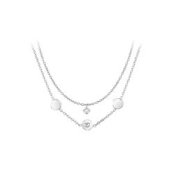So Charm Bijoux Collier Et Pendentif<Collier Femme So Charm - B2411-ARGENT+B2382-ARGENT-10001-CRYS - Collier Mode Argenté