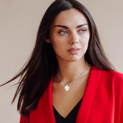 So Charm Bijoux Collier Et Pendentif<Collier Femme So Charm - B4248-CRYS+SN016 - Collier Coeur Argenté