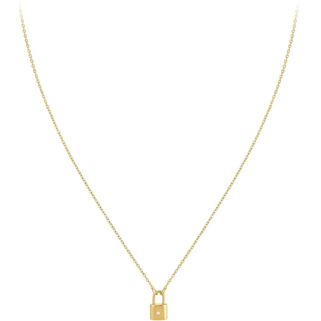 So Charm Bijoux Collier Et Pendentif<Collier Femme So Charm - BD3169-DORE-DIAMANT - Collier Cadenas Doré