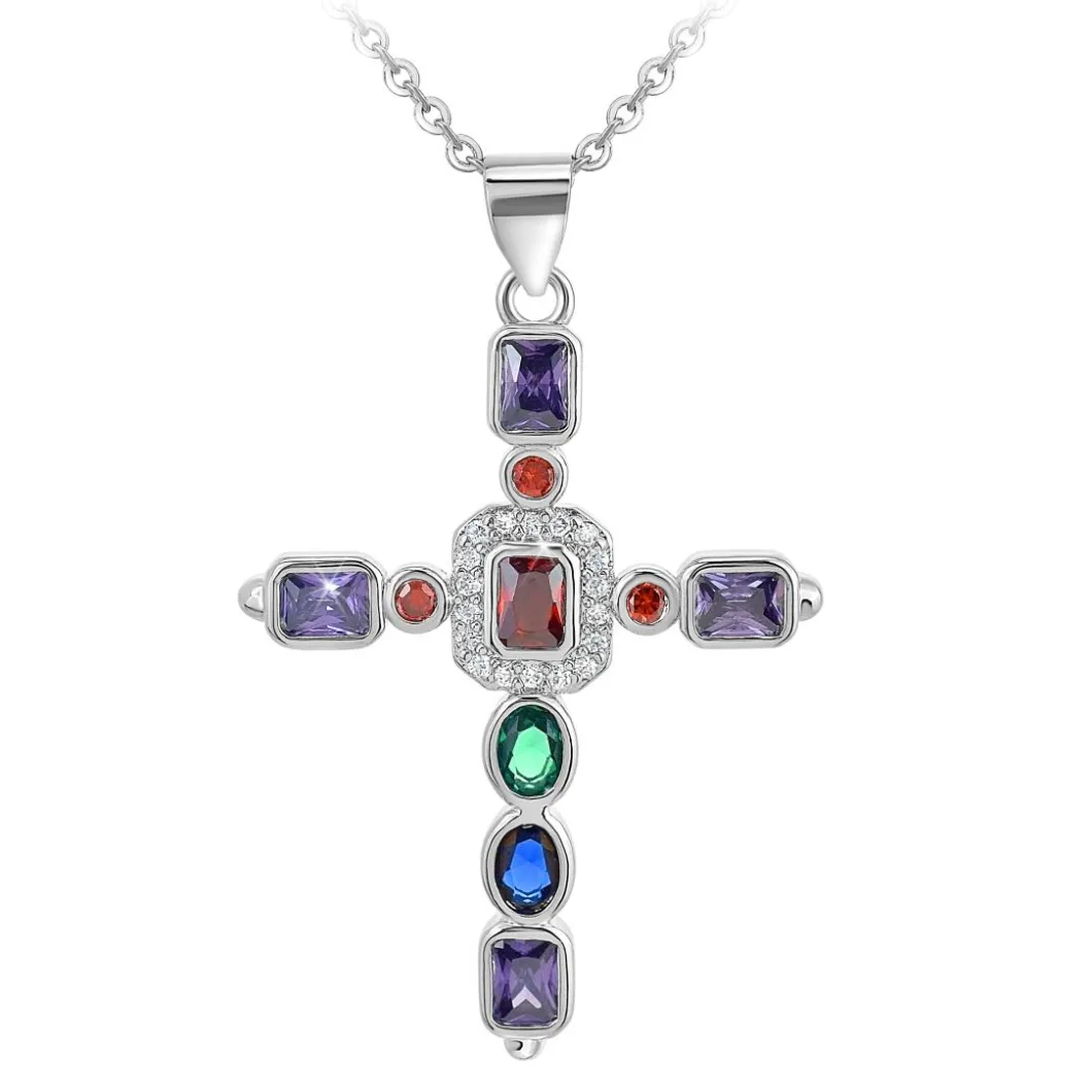 So Charm Bijoux Collier Et Pendentif<Collier Femme So Charm - B2684 - Collier Croix Argenté