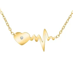 So Charm Bijoux Collier Et Pendentif<Collier Femme So Charm - BD2757-COLLIER-DORE-DIAMANT-BLANC - Collier Coeur Doré