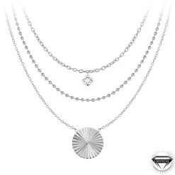 So Charm Bijoux Collier Et Pendentif<Collier Femme So Charm - B2115-ARGENT+B2382-ARGENT-10001-CRYS+B2385-ARGENT - Colliers Mode Argentés