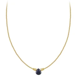 So Charm Bijoux Collier Et Pendentif<Collier Femme So Charm - B4179- - Collier Mode Doré Bleu
