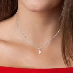 So Charm Bijoux Collier Et Pendentif<Collier Femme So Charm - B1498-P - Collier Initiale Argenté
