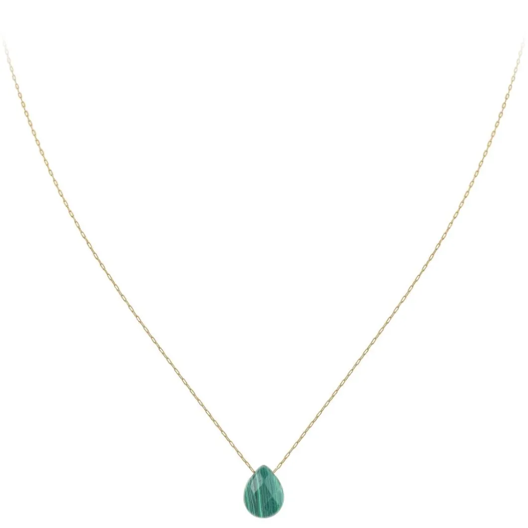So Charm Bijoux Collier Et Pendentif<Collier Femme So Charm - B2498-MALACHITE - Collier Mode Doré Vert