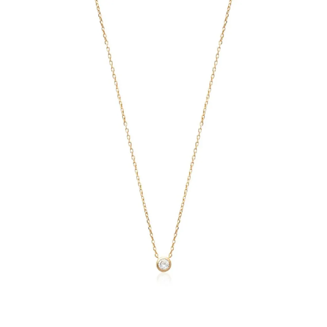 Maison de la Bijouterie Collier Et Pendentif<Collier Femme solitaire plaqué or 40cm UWZ4W040