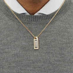 Boss Bijoux Collier Et Pendentif<Collier Homme Kassy Emblem - 1580678 Acier Doré