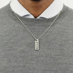Boss Bijoux Collier Et Pendentif<Collier Homme Kassy Emblem - 1580677 Acier Argent