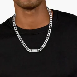 Lacoste Collier Et Pendentif<Collier Homme Backhand - 2040433 Acier Argent
