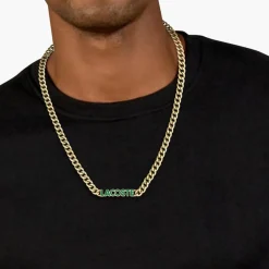 Lacoste Collier Et Pendentif<Collier Homme Script - 2040475 Acier Doré, Vert