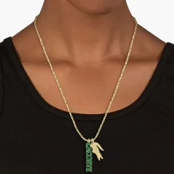 Lacoste Collier Et Pendentif<Collier Homme Umpire - 2040488 Acier Doré, Vert