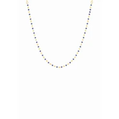 Clyda Bijoux Collier Et Pendentif<Collier Naturelle Acier Doré 1 Rang Et Perles Miyuki Bleues Marines
