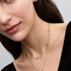 Pandora Collier Et Pendentif<Collier Ovale de Forme Organique & Perle de Culture d'Eau Douce Traitée