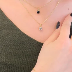 MYC-Paris Collier Et Pendentif<Collier Simple Square Or et Noir