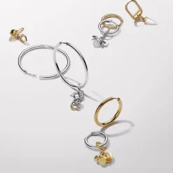 Pandora Boucles D'Oreilles<Créoles à Charms Moments 40mm