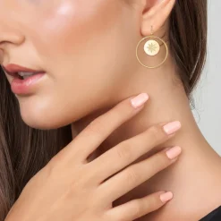 So Charm Bijoux Boucles D'Oreilles<Créoles So Charm - BD2318-BO-DORE-DIAMANT-BLANC - Boucles D'Oreilles Dorées