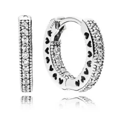 Pandora Boucles D'Oreilles<Créoles Cœur Pavé Signature
