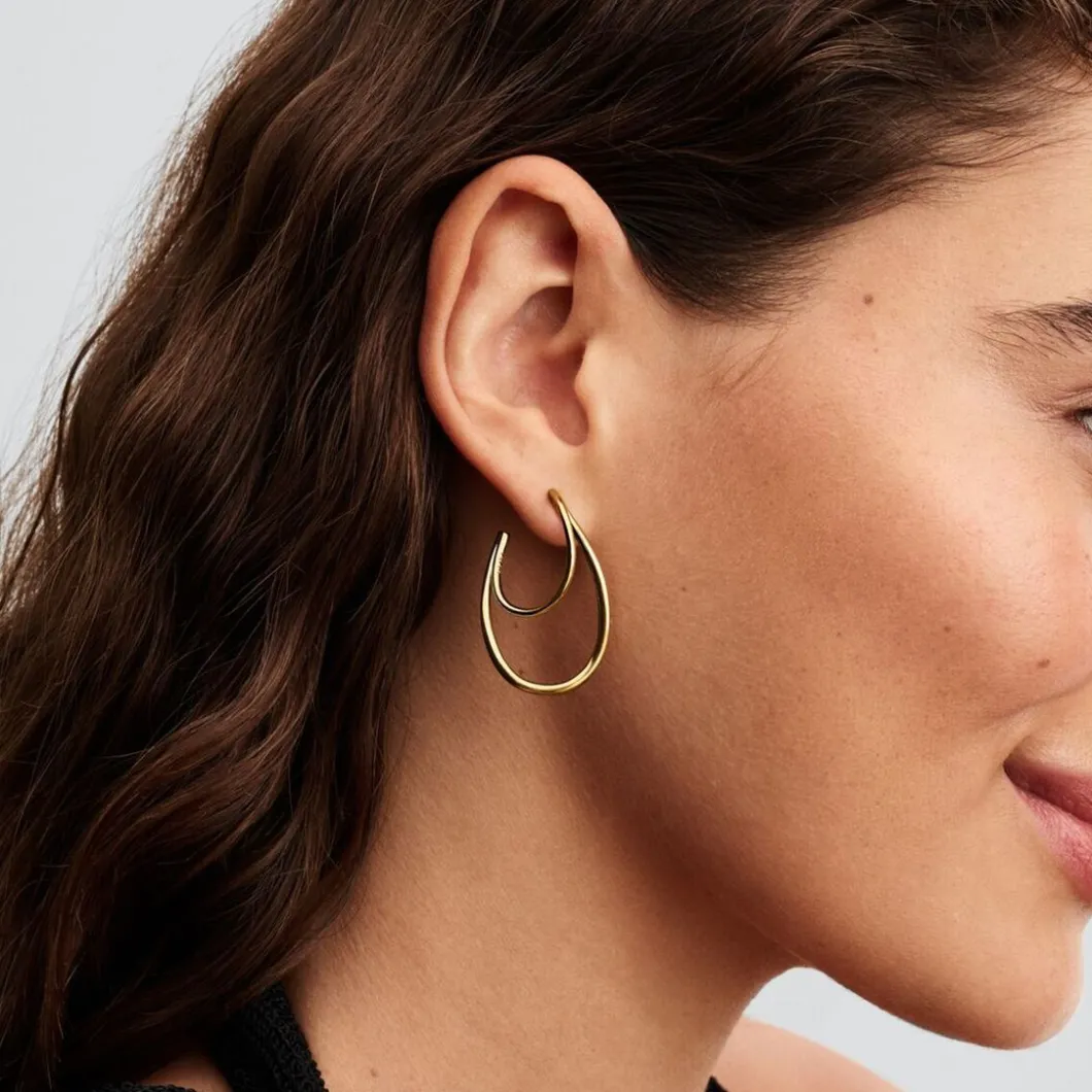 Pandora Boucles D'Oreilles<Créoles Doubles de Forme Organique 263870C00