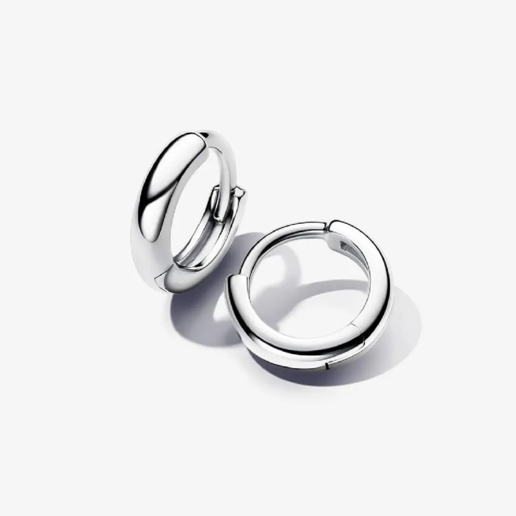 Pandora Boucles D'Oreilles<Créoles Huggie Rondes Argent