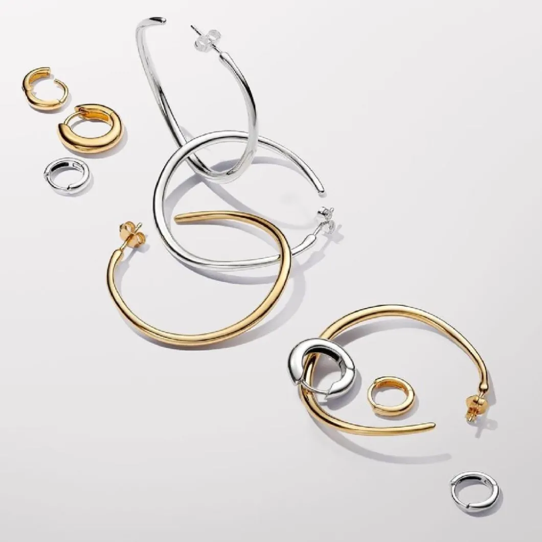 Pandora Boucles D'Oreilles<Créoles Huggie Rondes Dorées