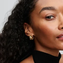 Pandora Boucles D'Oreilles<Créoles Ondulées Métal Doré 263874C00