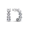 Pandora Boucles D'Oreilles<Créoles Ouvertes Cœurs Scintillantes