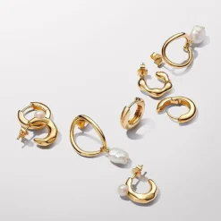 Pandora Boucles D'Oreilles<Créoles Ouvertes de Forme Organique