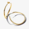 Pandora Boucles D'Oreilles<Créoles Ouvertes de Forme Organique 42mm Doré