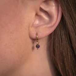 Sloya Boucles D'Oreilles<Créoles Serena Améthyste Violet