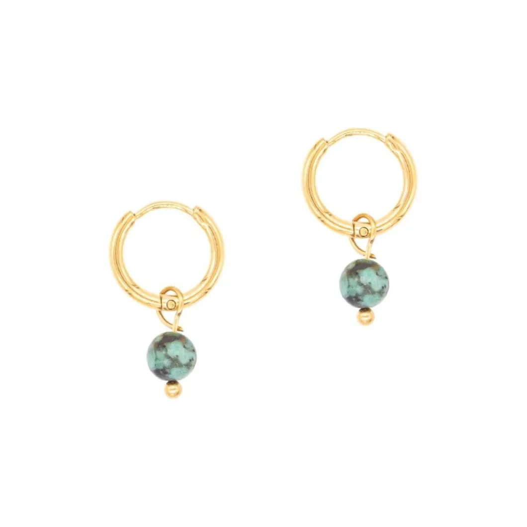Sloya Boucles D'Oreilles<Créoles Serena Turquoise Africain