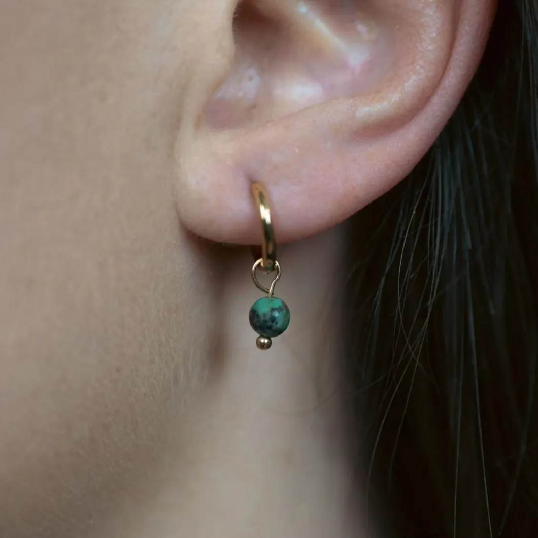 Sloya Boucles D'Oreilles<Créoles Serena Turquoise Africain