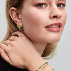 Pandora Boucles D'Oreilles<Créoles Vertes 263851C01